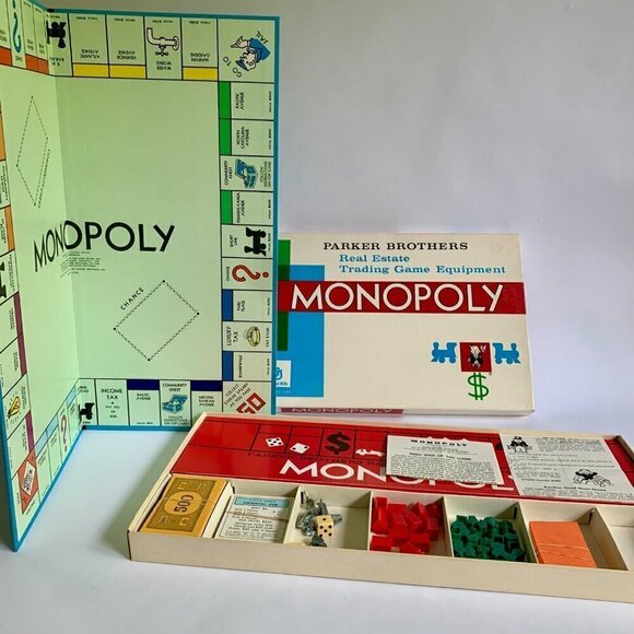Parker Brothers Other - Parker Brothers 1961 Monopoly Board Game Complete Unused
